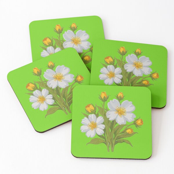 Item preview, White and Yellow Wildflowers Botanical Illustration designed and sold by AlxVel.
