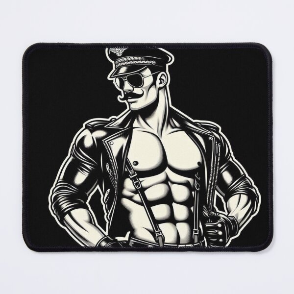 Item preview, Muscle Daddy in Leather Gay Pride Graphic Art Design designed and sold by ItsAKinkThing.