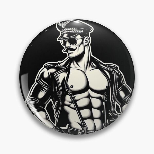 Item preview, Muscle Daddy in Leather Gay Pride Graphic Art Design designed and sold by ItsAKinkThing.