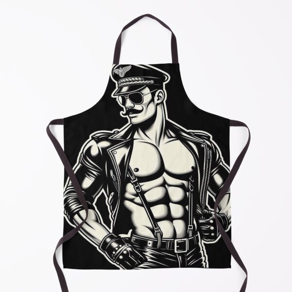 Item preview, Muscle Daddy in Leather Gay Pride Graphic Art Design designed and sold by ItsAKinkThing.