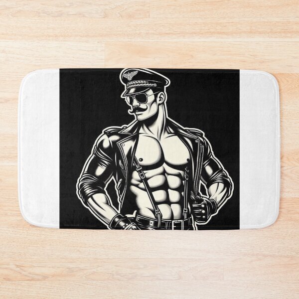Item preview, Muscle Daddy in Leather Gay Pride Graphic Art Design designed and sold by ItsAKinkThing.