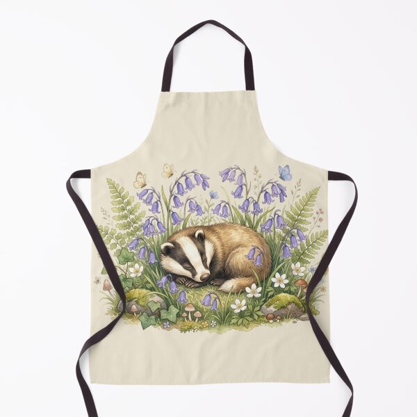 Item preview, Sleeping Badger Bluebell Forest Cottagecore Summer designed and sold by CalmCapy Co.