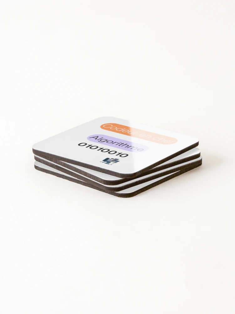 Thumbnail 4 of 5, Coasters (Set of 4), Lead Coder – Algorithm Humor designed and sold by Divini_.