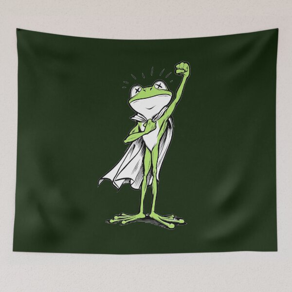 Item preview, Funny Green Frog Superhero - Kids Birthday or Graduation Gift designed and sold by PixelQ.