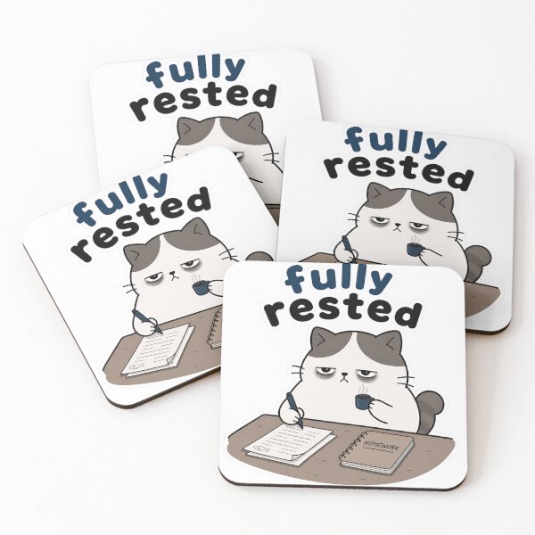 Item preview, Fully rested. homework cat designed and sold by vecart34.