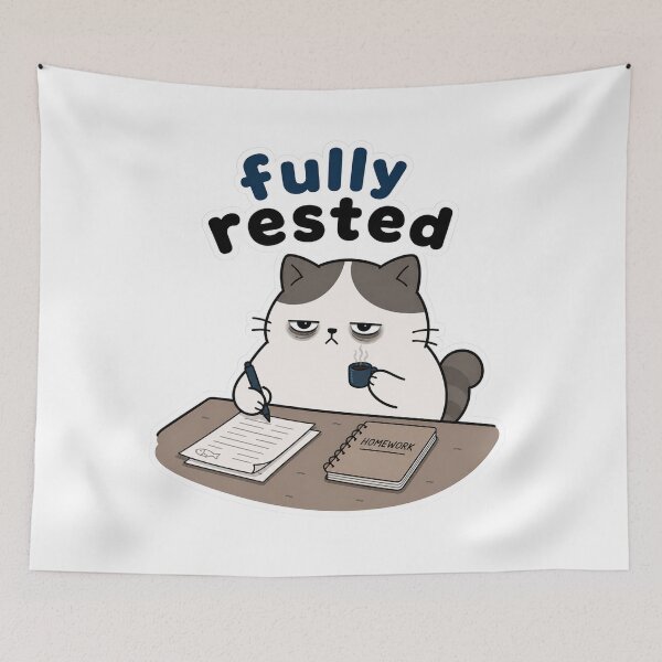 Item preview, Fully rested. homework cat designed and sold by vecart34.