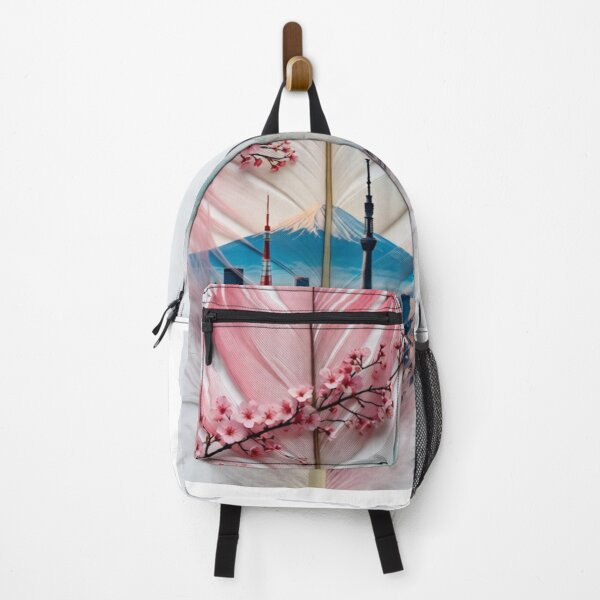 Item preview, Tokyo Sakura Feather Art | Mount Fuji and Skyline Travel Illustration designed and sold by GalleryPeak.
