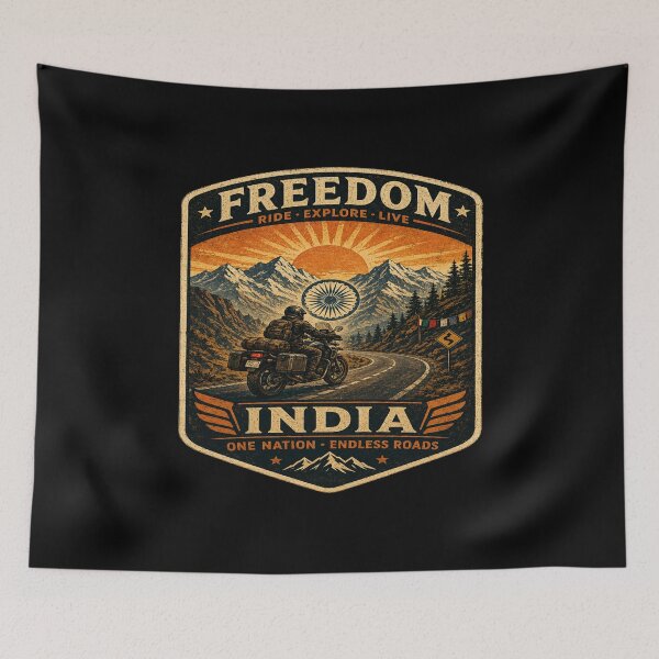 Item preview, Freedom India Motorcycle Adventure Shirt | Vintage Himalayan Road Trip Biker Design | Ride Explore Live designed and sold by Globalcitytees.