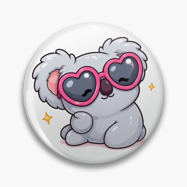 Item preview, Cute Koala with Heart Sunglasses - Kawaii Koala designed and sold by ChosmahDrawing.
