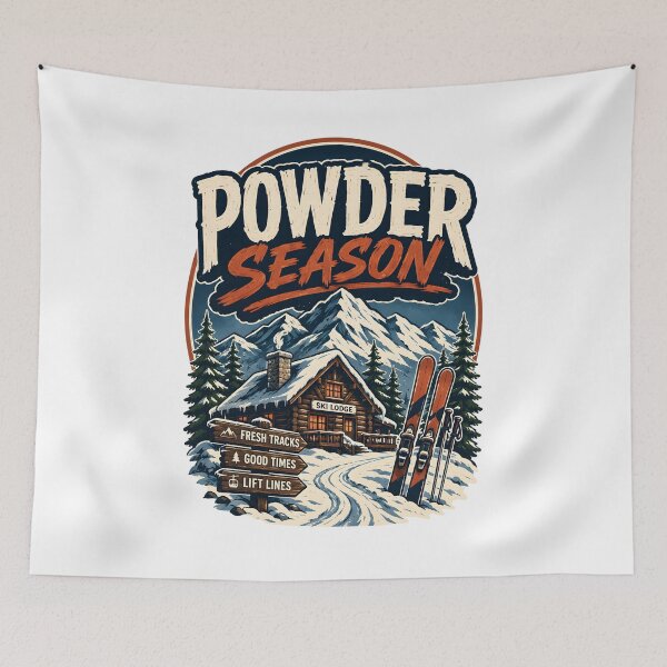 Item preview, Powder Season Vintage Ski Lodge designed and sold by Mr Lee.