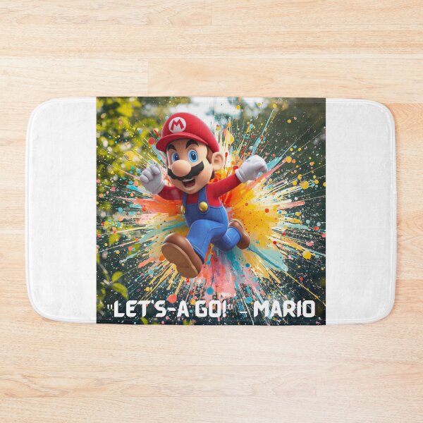 Item preview, Let’s-A-Go! Mario Splash Art – Color Burst Gaming Character Design | Retro Gamer Gift designed and sold by GloboStyle Design .