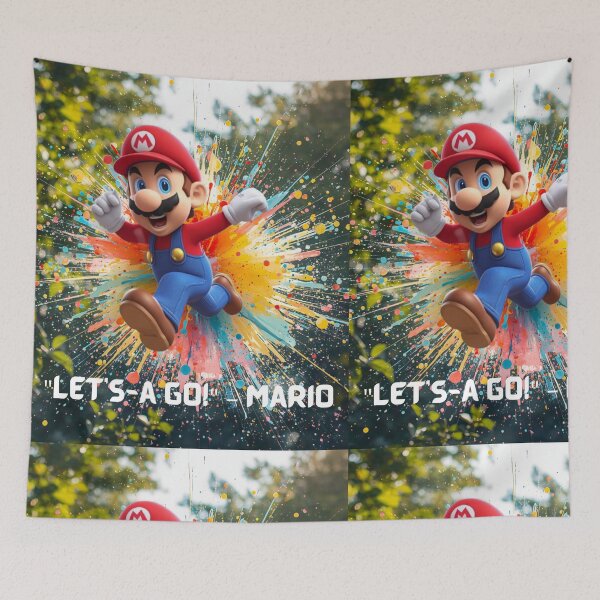 Item preview, Let’s-A-Go! Mario Splash Art – Color Burst Gaming Character Design | Retro Gamer Gift designed and sold by GloboStyle Design .