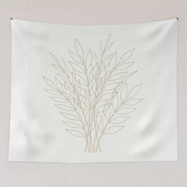 Item preview, Minimalist Botanical Line Art Leaves Illustration designed and sold by drhett09.