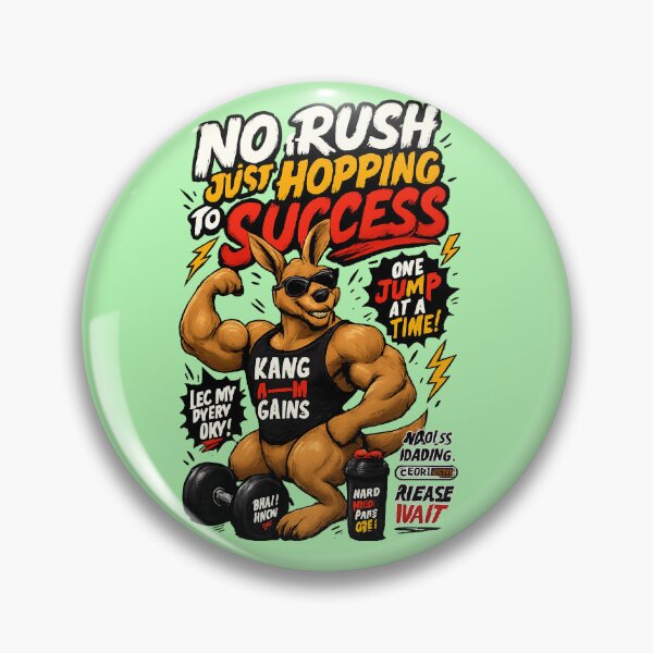 Item preview, No Rush Just Hopping to Success Kangaroo Motivation designed and sold by mr.bardook.