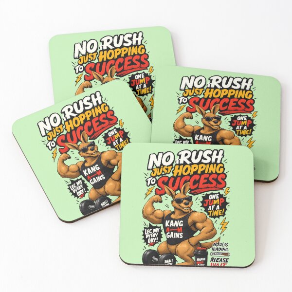 Item preview, No Rush Just Hopping to Success Kangaroo Motivation designed and sold by mr.bardook.