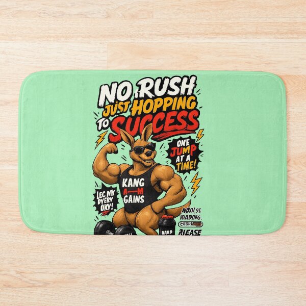 Item preview, No Rush Just Hopping to Success Kangaroo Motivation designed and sold by mr.bardook.