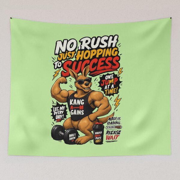 Item preview, No Rush Just Hopping to Success Kangaroo Motivation designed and sold by mr.bardook.
