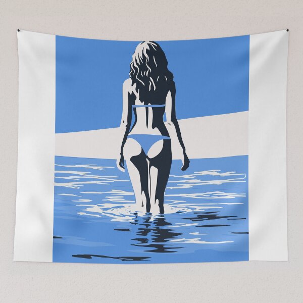 Item preview, Minimalist Female Figure Beach Art designed and sold by Studio pod Burom.