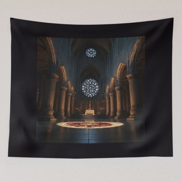 Item preview, Cathedral Wolf Window With Crimson Altar designed and sold by GeoWhimsy Studio.