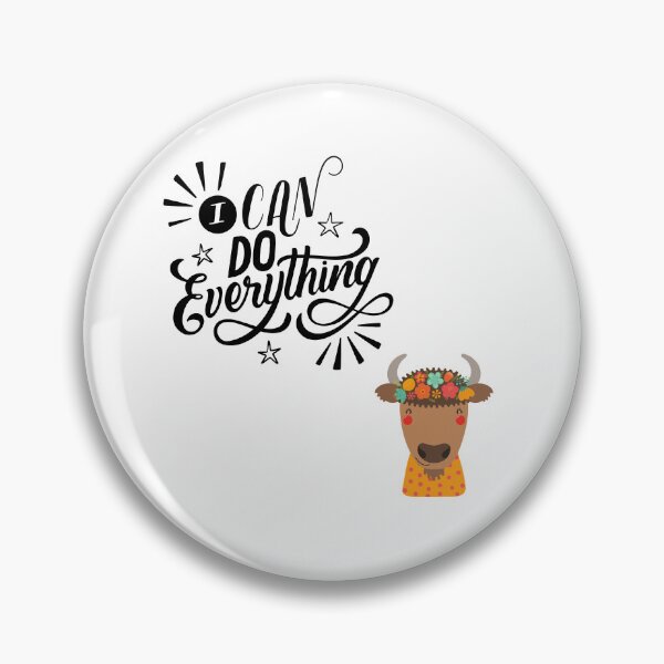 Item preview, Good vibe positive quote I can do everything Cute Floral Highland Cow Illustration – I Love Cows Kawaii Boho Farm Animal Design designed and sold by JessLamunn89.