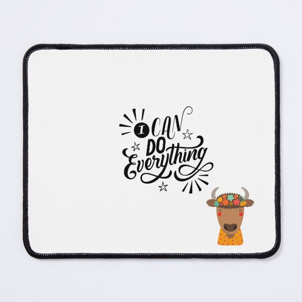 Item preview, Good vibe positive quote I can do everything Cute Floral Highland Cow Illustration – I Love Cows Kawaii Boho Farm Animal Design designed and sold by JessLamunn89.