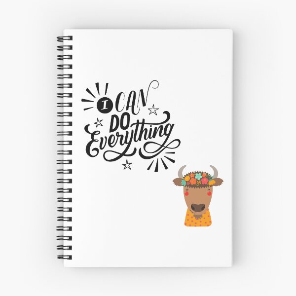 Item preview, Good vibe positive quote I can do everything Cute Floral Highland Cow Illustration – I Love Cows Kawaii Boho Farm Animal Design designed and sold by JessLamunn89.