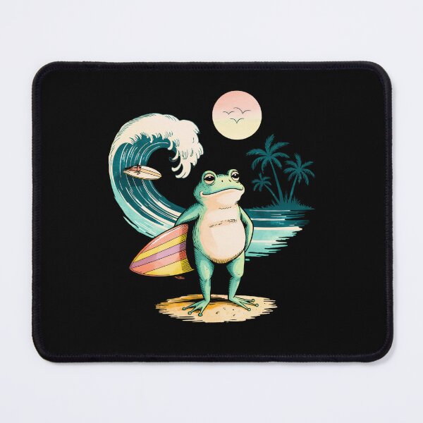 Item preview, Vintage Surf Frog Beach Vibes Retro 80s Surfboard Cartoon Coastal Summer designed and sold by SlocifieShop.