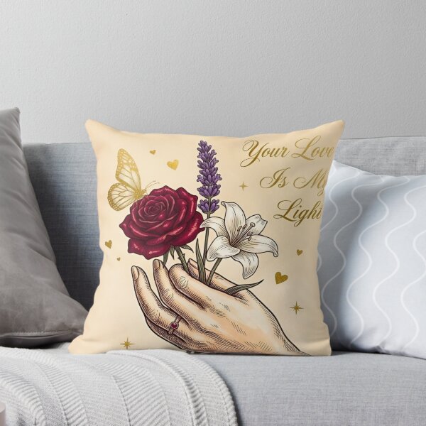 Item preview, Your Love Is My Light Vintage Hand Holding Bouquet Butterfly Engraving designed and sold by Good Vibes .