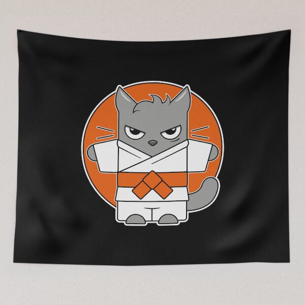 Item preview, Orange Belt Judo Cat designed and sold by eve streets.