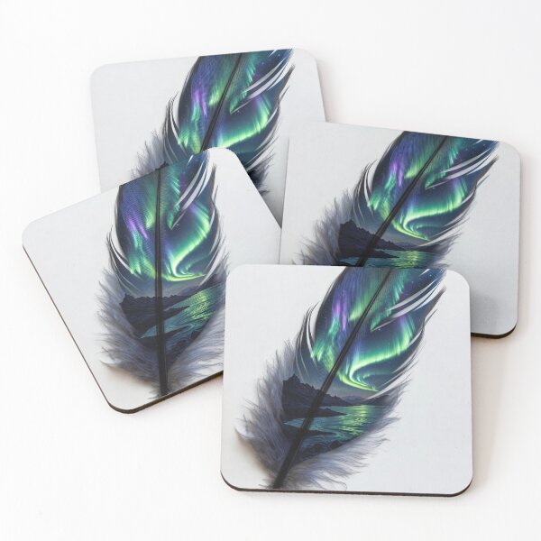Item preview, Northern Lights Feather Art | Aurora Borealis Nature Illustration designed and sold by GalleryPeak.