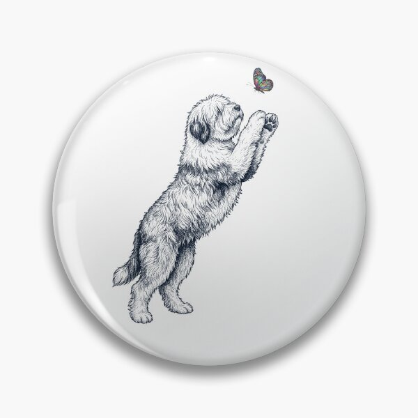 Item preview, Vintage Old English Sheepdog with Butterfly Dog Mom Owner designed and sold by TerryConnells.