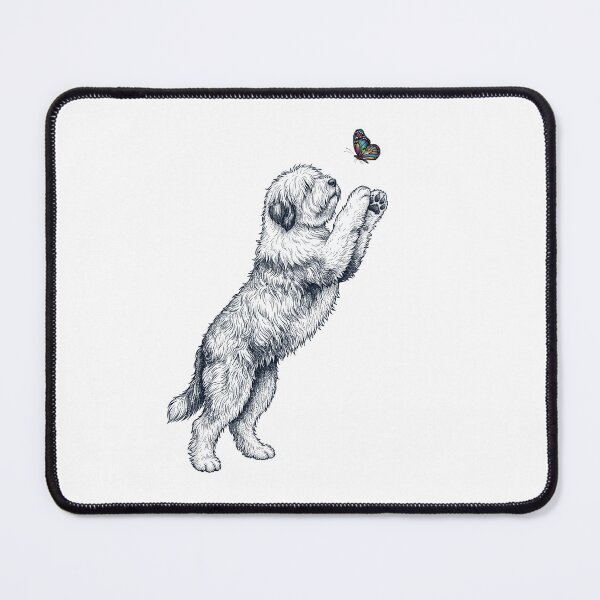 Item preview, Vintage Old English Sheepdog with Butterfly Dog Mom Owner designed and sold by TerryConnells.