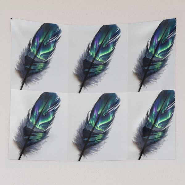 Item preview, Northern Lights Feather Art | Aurora Borealis Nature Illustration designed and sold by GalleryPeak.