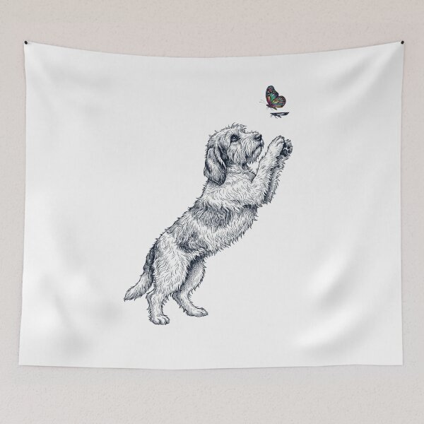 Item preview, Vintage Petit Basset Griffon Vendeen with Butterfly Dog Mom Owner designed and sold by TerryConnells.