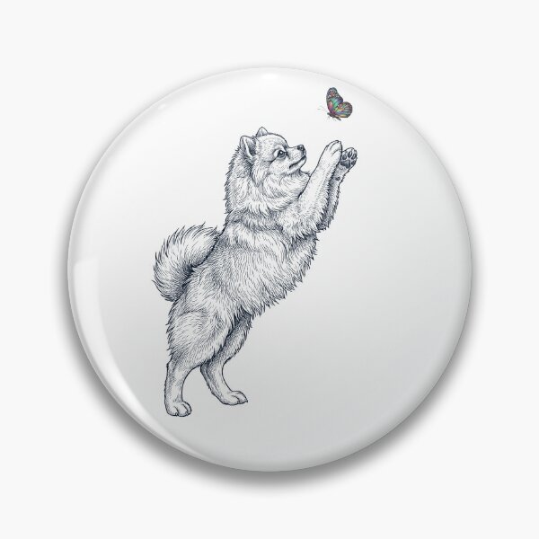 Artikelvorschau, Vintage Pomeranian mit Schmetterling Hundemama Besitzerin entworfen und verkauft von TerryConnells.
