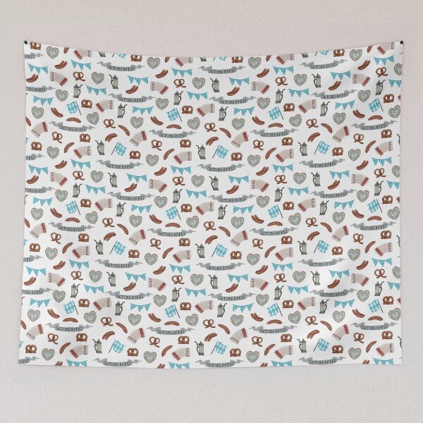 Item preview, Watercolor Bavarian Flag and Pretzels Oktoberfest Pattern designed and sold by svitlaarty.