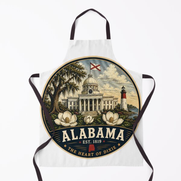 Item preview, Alabama Retro State Badge – Vintage Travel Graphic designed and sold by Mac Sketches.