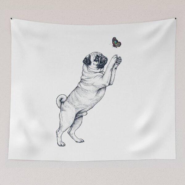 Item preview, Vintage Pug with Butterfly Dog Mom Owner designed and sold by TerryConnells.