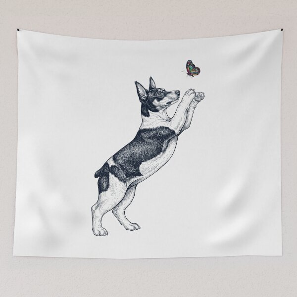 Item preview, Vintage Rat Terrier with Butterfly Dog Mom Owner designed and sold by TerryConnells.