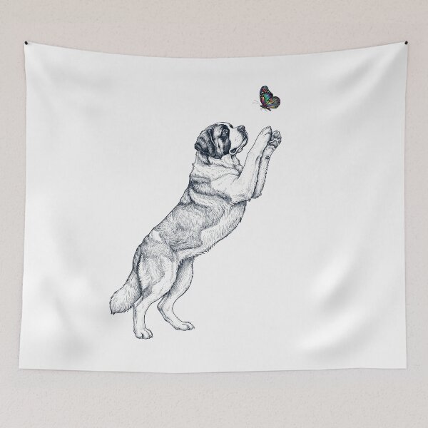 Item preview, Vintage Saint Bernard with Butterfly Dog Mom Owner designed and sold by TerryConnells.