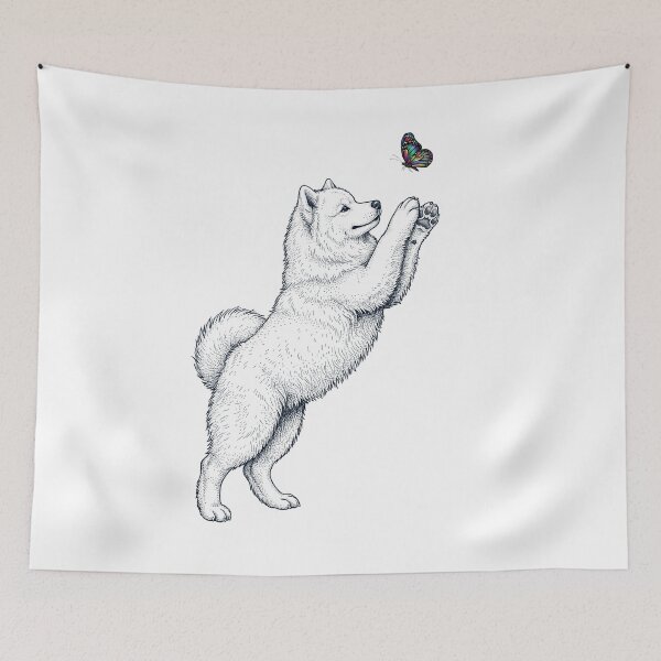 Item preview, Vintage Samoyed with Butterfly Dog Mom Owner designed and sold by TerryConnells.