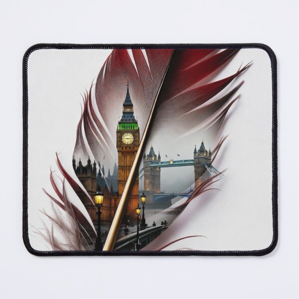 Item preview, London Feather Art | Big Ben & Tower Bridge Travel Illustration designed and sold by GalleryPeak.