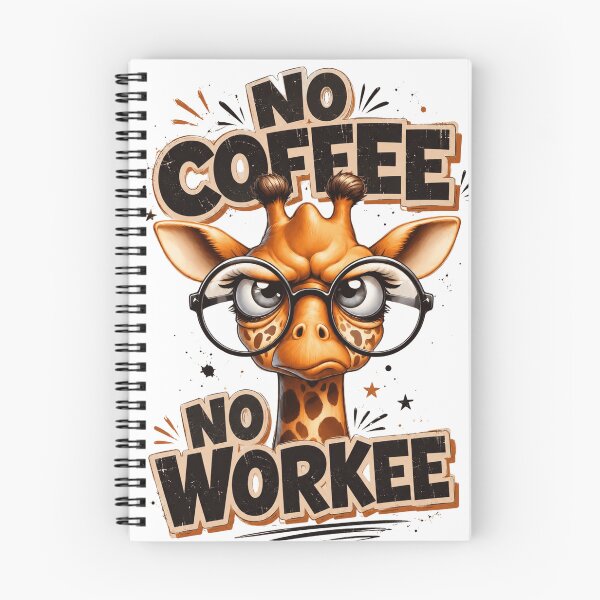 Item preview, No Coffee No Work Funny Giraffe designed and sold by blackBubble1.