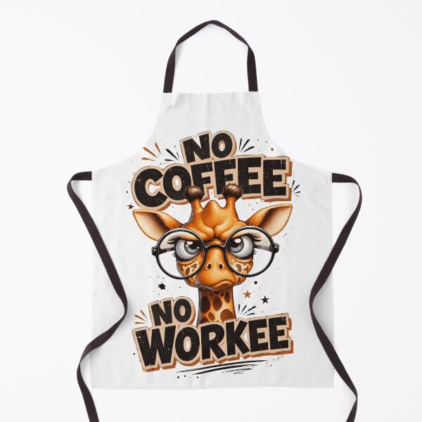 Item preview, No Coffee No Work Funny Giraffe designed and sold by blackBubble1.