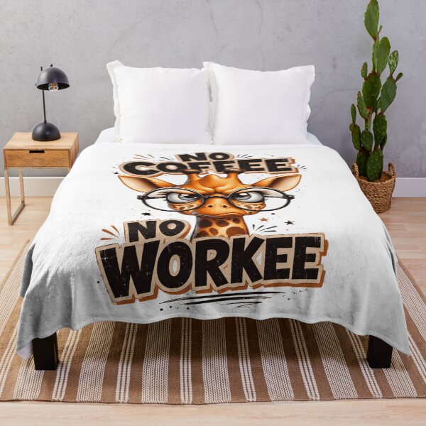 Item preview, No Coffee No Work Funny Giraffe designed and sold by blackBubble1.