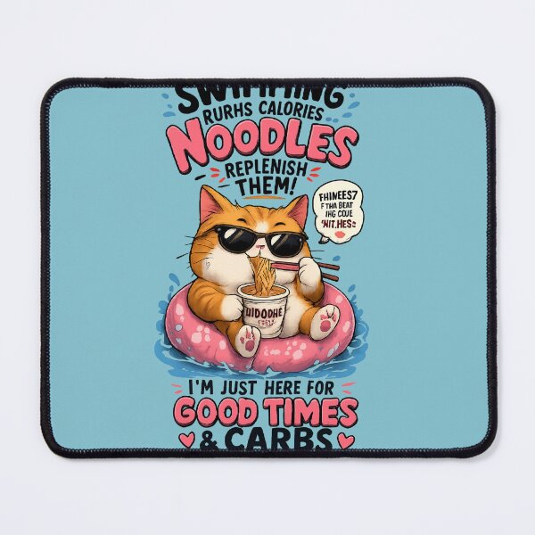 Item preview, Funny Cat Noodles Lover Good Times and Carbs designed and sold by mr.bardook.