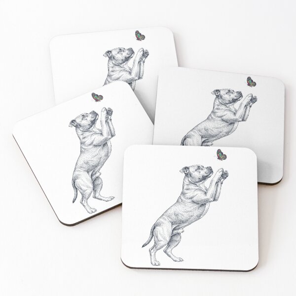 Item preview, Vintage Staffordshire Bull Terrier with Butterfly Dog Mom Owner designed and sold by TerryConnells.