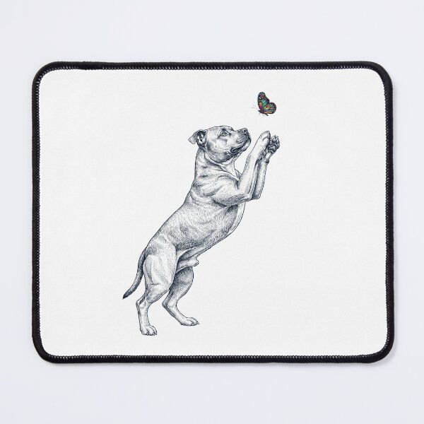 Item preview, Vintage Staffordshire Bull Terrier with Butterfly Dog Mom Owner designed and sold by TerryConnells.