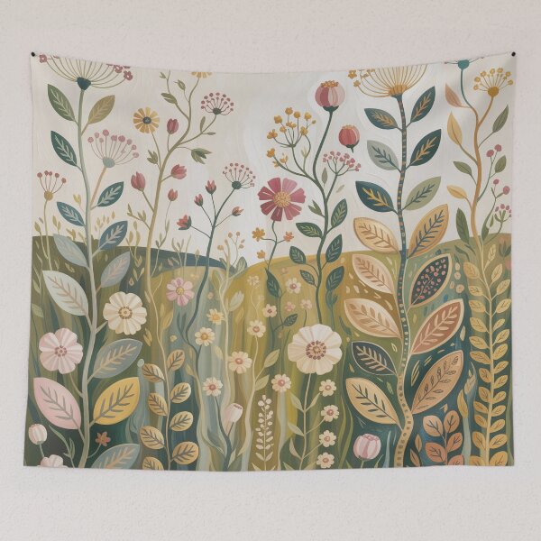 Item preview, Gustav Klimt Style Wildflower Meadow Art Nouveau Gold Floral Print designed and sold by Tamas Das.