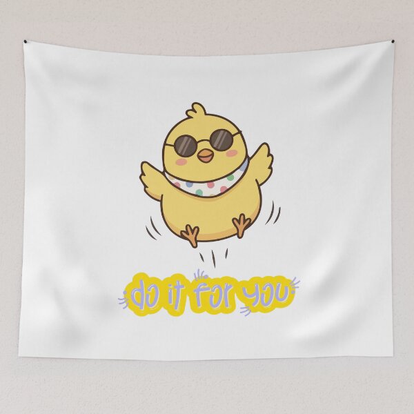 Item preview, Kawaii cute chicken with positive vibe do it for you Cute Cool Chick Do It For You Sticker | Kawaii Funny Yellow Baby Chick Cartoon designed and sold by JessLamunn89.